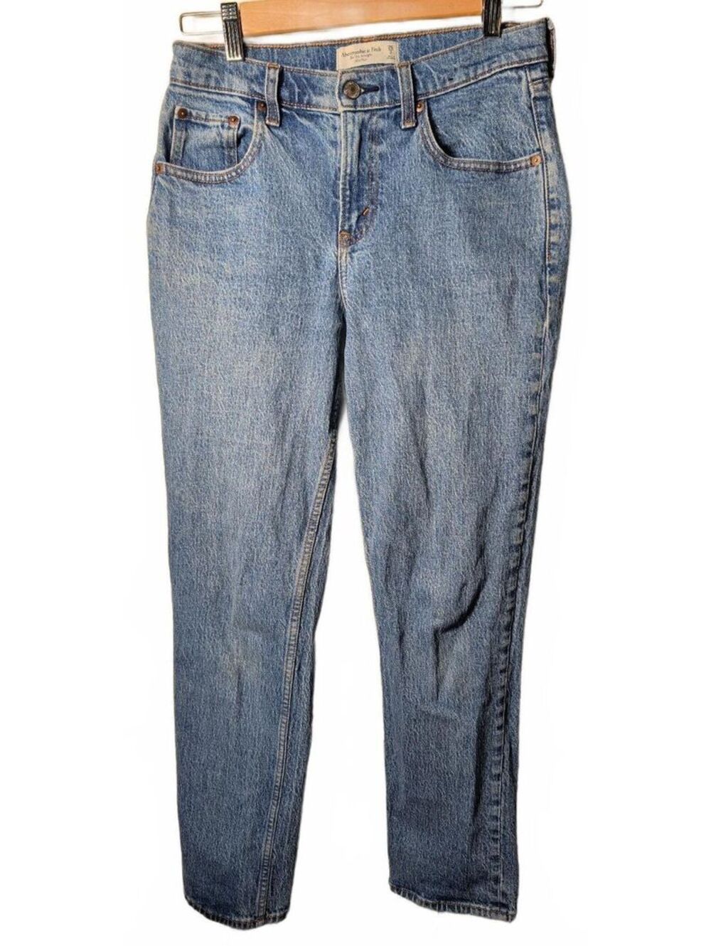 Abercrombie & Fitch Denim Blue Jeans Curve Love Womens Sz 26 Straight Leg Casual